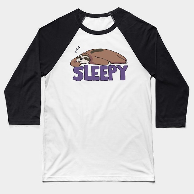 Sleepy Sloth Baseball T-Shirt by goccart